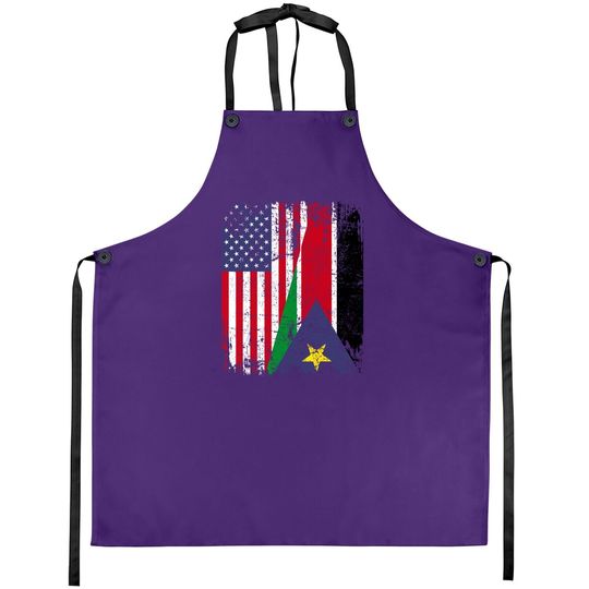 Sudanese Roots | Half American Flag | South Sudanese Flag Apron
