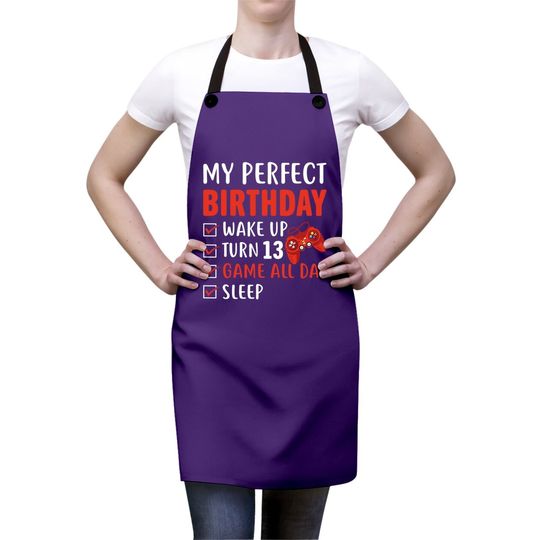 13th Perfect Birthday Gaming 13 Years Old Gamer Apron