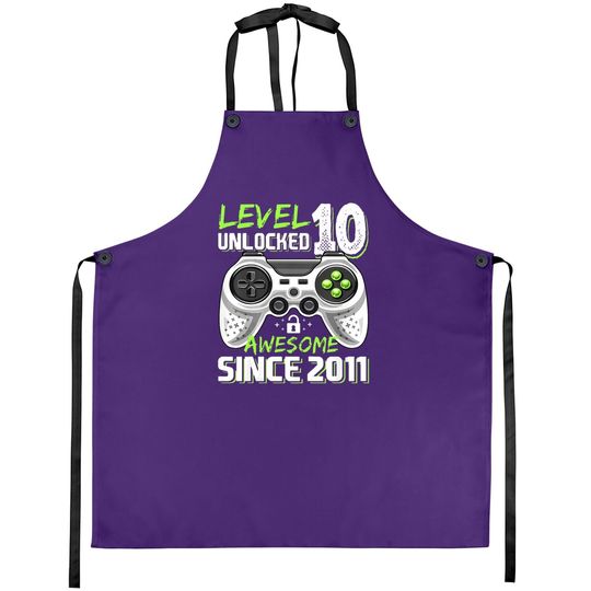 Level 10 Unlocked Awesome 2011 Video Game 10th Birthday Apron