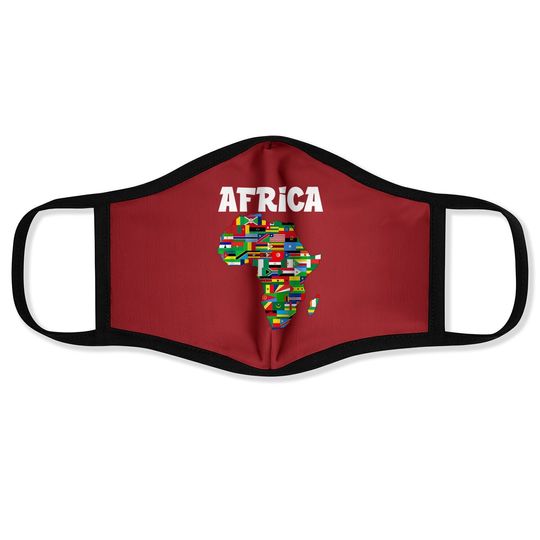 Africa Face Mask Proud African Country Flags Continent Love