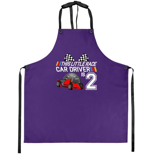 2 Year Old Race Car Birthday Apron 2nd Racing Party Apron