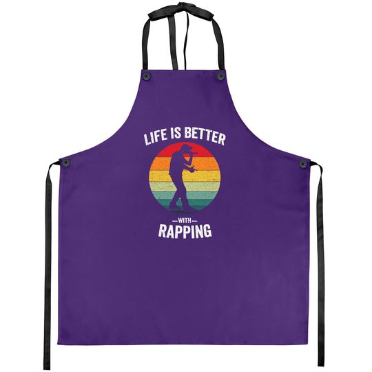 Life Is Better With Rapping Vintage Hip Hop Music Apron