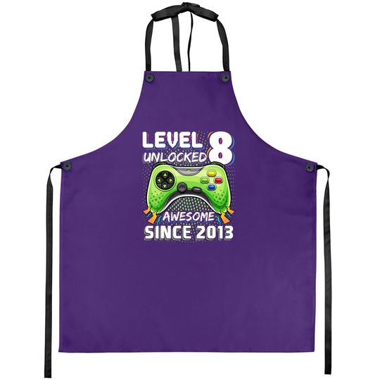 Level 8 Unlocked Awesome Video Game Gift Apron