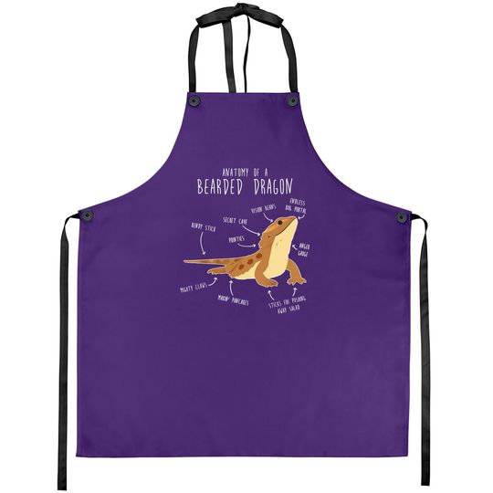 The Anatomy Of A Bearded Dragon, Pet Reptile Lizard Lover Apron
