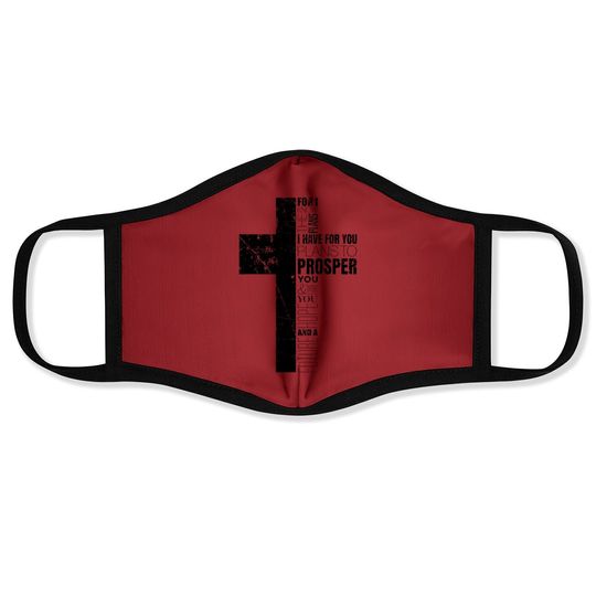 Jeremiah 29:11 Christian Bible Verse Gifts Cross Religious Face Mask