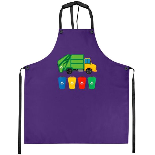 Garbage Truck Recycling Bins Earth Day Children Toddler Apron