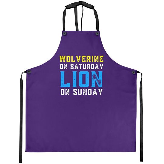 Wolverine On Saturday Lion On Sunday Detroit Football Apron