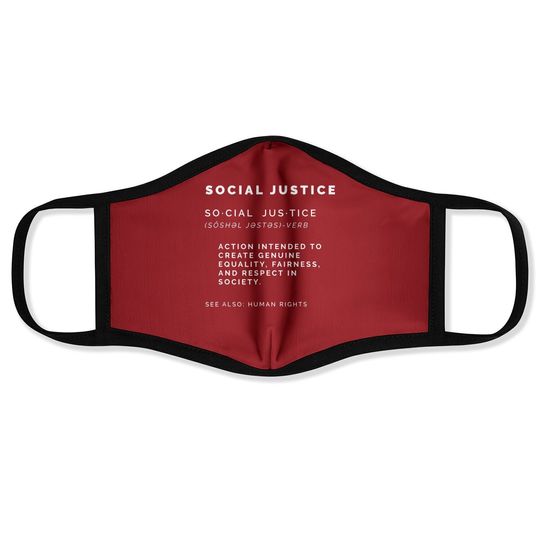 Social Justice Definition Face Mask | Sjw, Liberal, Civil Rights Face Mask