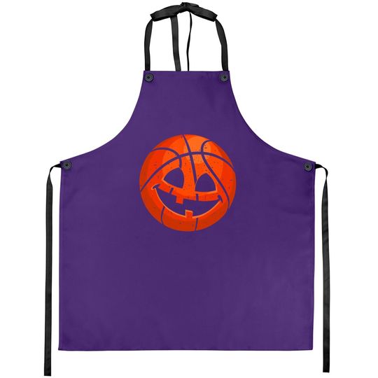 Basketball Pumpkin Face Halloween Jack-o-lantern Apron