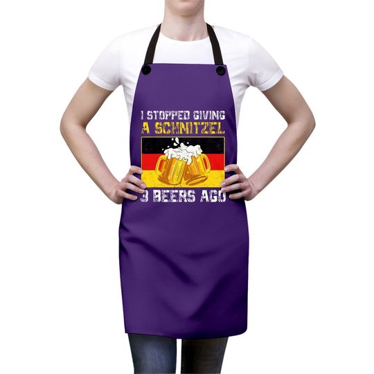 I Stopped Giving A Schnitzel 3 Beers Ago German Oktoberfest Apron