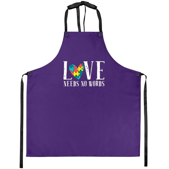 Love Needs No Words Support Autism Awareness Puzzle Apron