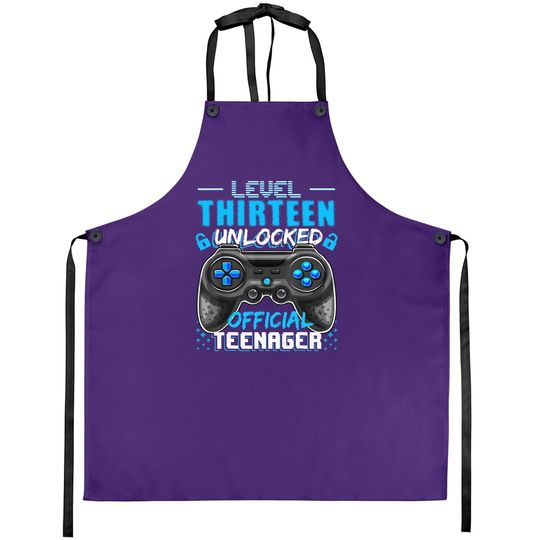 Level 13 Unlocked  Apronnager Video Game 13th Birthday Apron