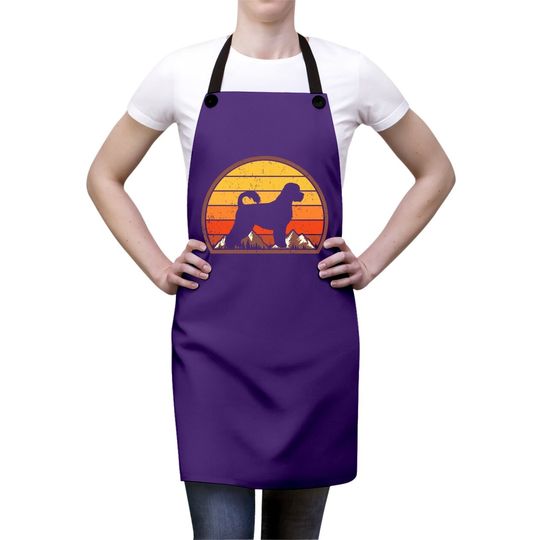 Sunset Silhouette Vintage Portuguese Water Dog Apron
