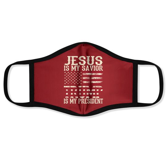 Funny American Jesus Is My Savior Trump Is My President Gift Face Mask