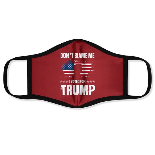 Retro I Voted For Trump Flag Made In Usa, Don't Blame Me Face Mask