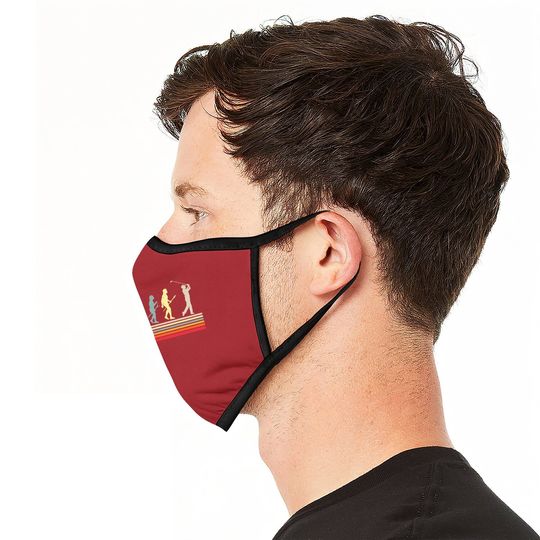 Retro Golf Evolution Gift For Golfers & Golf Players Face Mask
