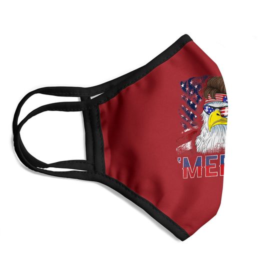 Merica Bald Eagle Mullet 4th Of July American Flag Patriotic Face Mask