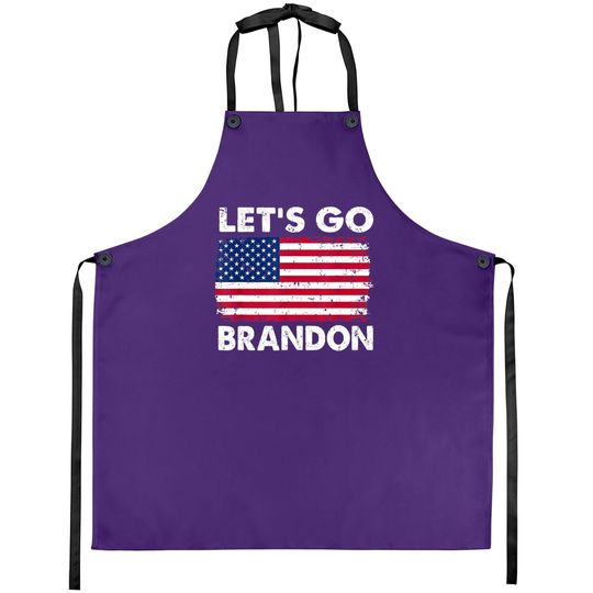 Let's Go Brandon American Flag Retro Vintage Apron