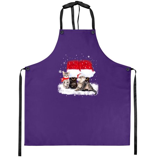 Cats And Santa Claus For Cat Lover Classic Apron