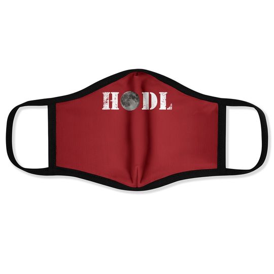 Crypto Merch, Hodl Moon Cryptocurrency  face Mask