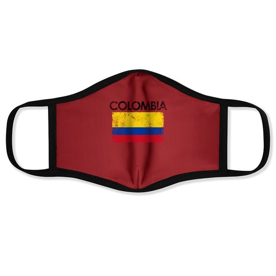 Vintage Colombia Flag Pride Gift Face Mask