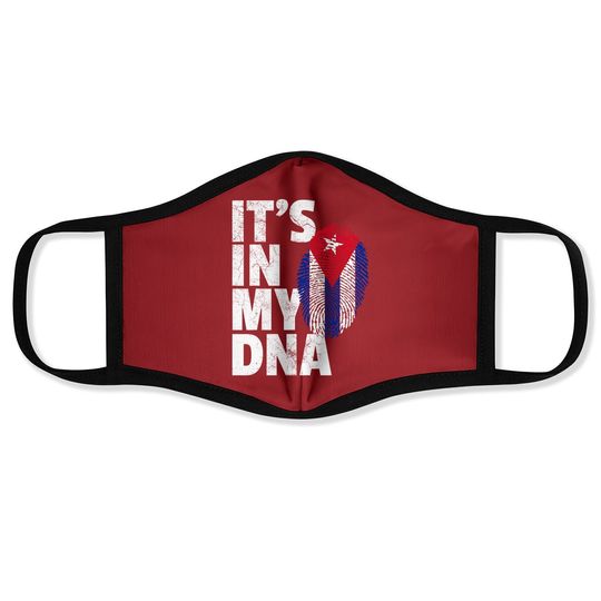 It's In My Dna Cuba Flag Cuban Pride Gift Retro Face Mask