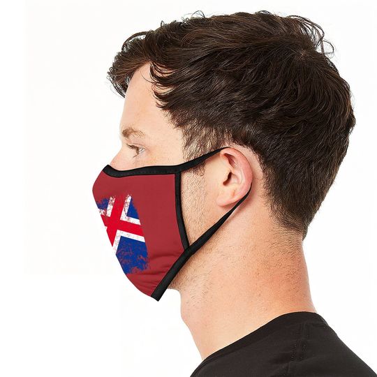Iceland Flag Vintage Distressed Face Mask