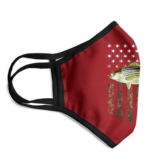American Flag Striped Bass Fishing Face Mask
