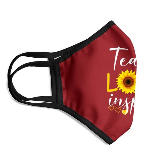 Teach Love Inspire Sunflower Teacher Gift Face Mask