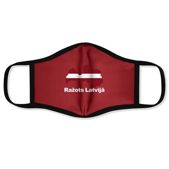 Made In Latvia Flag Proud Latvija Roots Face Mask