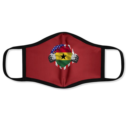 Ghana Roots Usa Flag Immigrant Face Mask