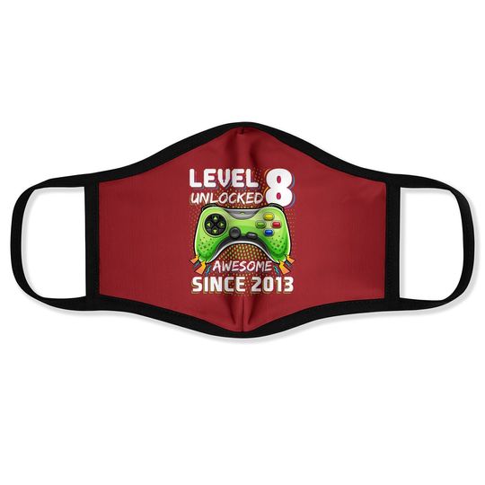 Level 8 Unlocked Awesome Video Game Gift Face Mask