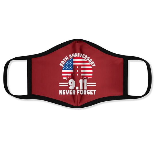 Never Forget 9 11 20th Anniversary Retro Patriot Day 2021 Face Mask