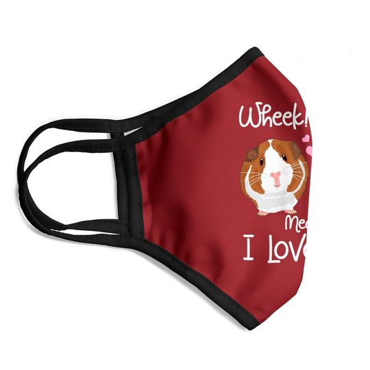 Wheek I Love You Guinea Pig Clothes Cavy Gift Face Mask