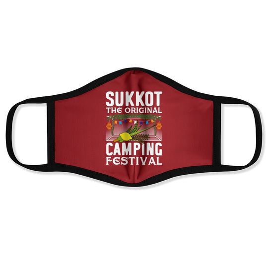 Sukkot The Original Camping Festival Sukkah Jewish Holiday Face Mask