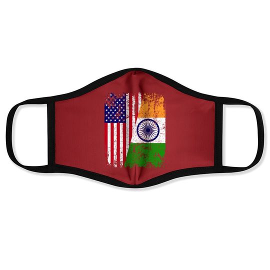 Half American Flag | Usa India Flag Face Mask