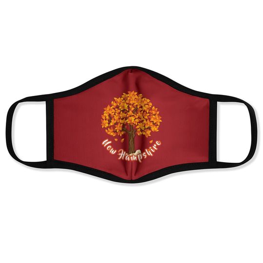 Distressed Visit New Hampshire Autumn Leaves Leaf Peeping Face Mask