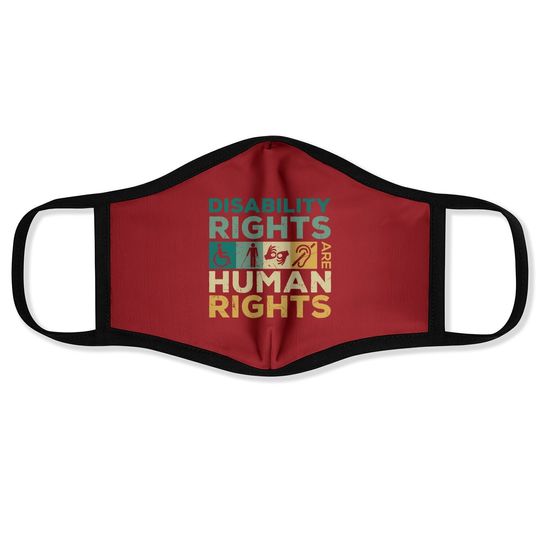 Cool Disability Rights Are Human Rights Support Caregivers Face Mask