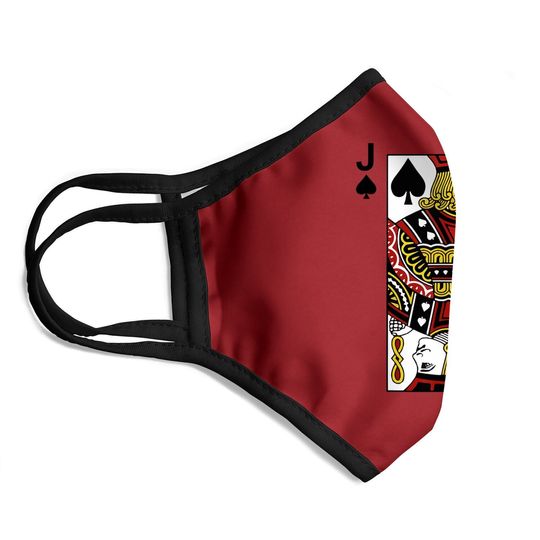 Jack Of Spades Blackjack Cards Poker 21 J Face Mask