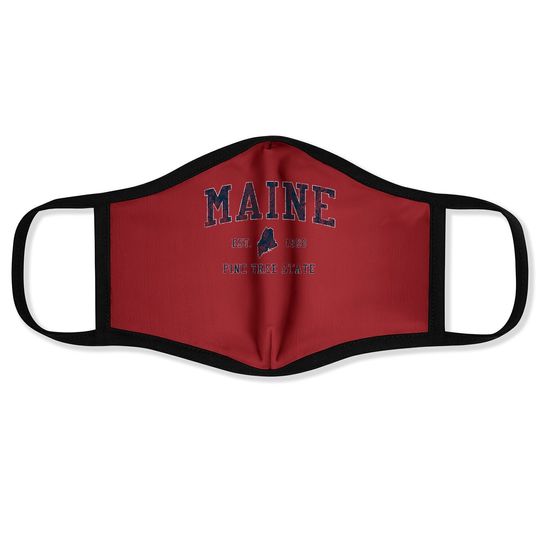 Retro Maine Vintage State Face Mask