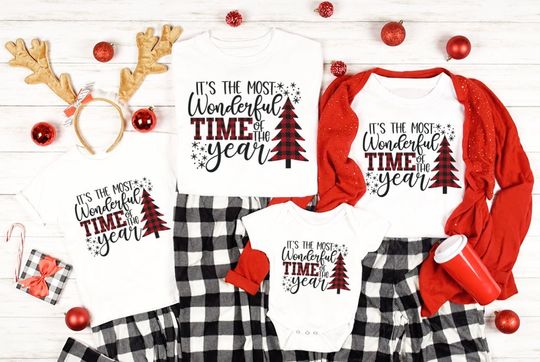 Christmas It's The Most Wonderful Time Of The Year Santa North Pole Family Matching T-Shirt