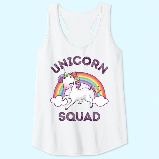 Unicorn Squad Tank Top Girls Kids Rainbow Unicorns Queen Gift Tank Top