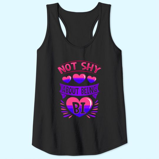 BiSexual Gay Pride Month Funny Not Shy About Being Bi Pride Tank Top