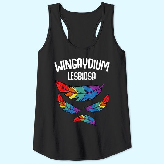 LGBT Pride 2021 Funny Lesbian Love Wingaydium Lesbiosa Gift Tank Top