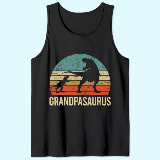 Grandpa dinosaur 1 Grandson Men christmas Gift Father's Day Tank Top
