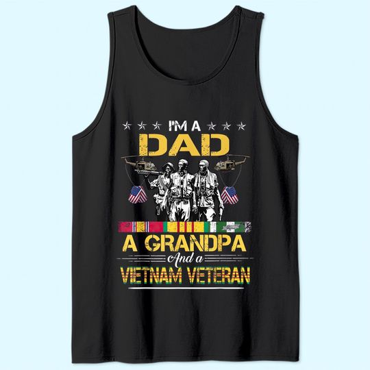 Dad Grandpa Vietnam Veteran Vintage Tank Top Military Men's Tank Top