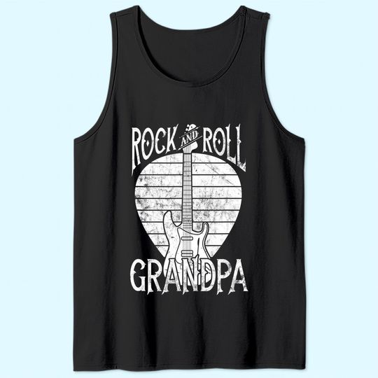 Rock n Roll Grandpa Vintage Guitar Player Gift Tank Top