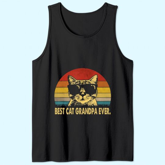 Best cat grandpa ever vintage t Tank Top father's day tee Tank Top