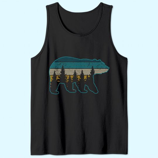 Bear Nature Grizzly Brown Black Bear Hiking Hunting Gift Tank Top