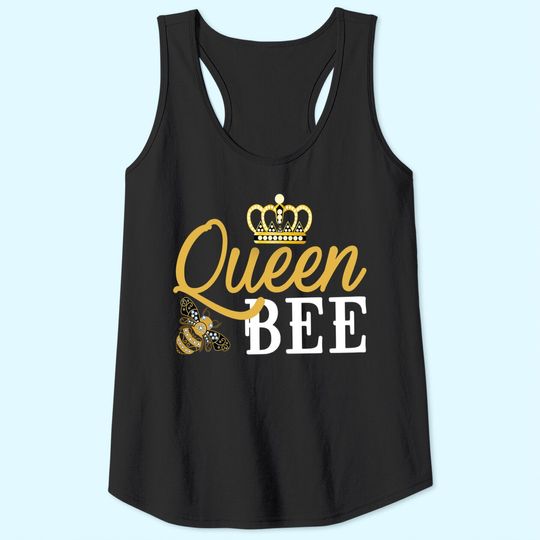 Womens Queen Bee Crown Tank Top Cute Gift for Woman Beekeeper Tank Top
